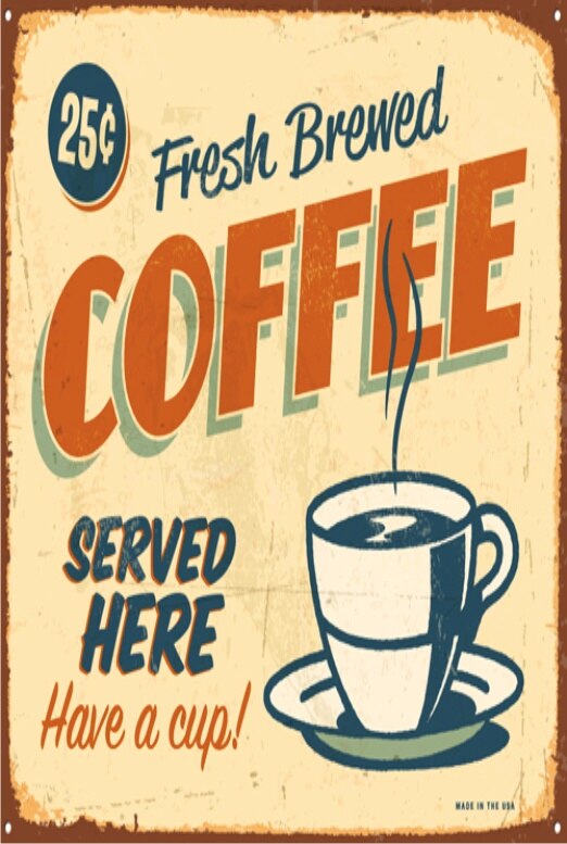 Is Koffie Retro Vintage Houten Poster 326249523