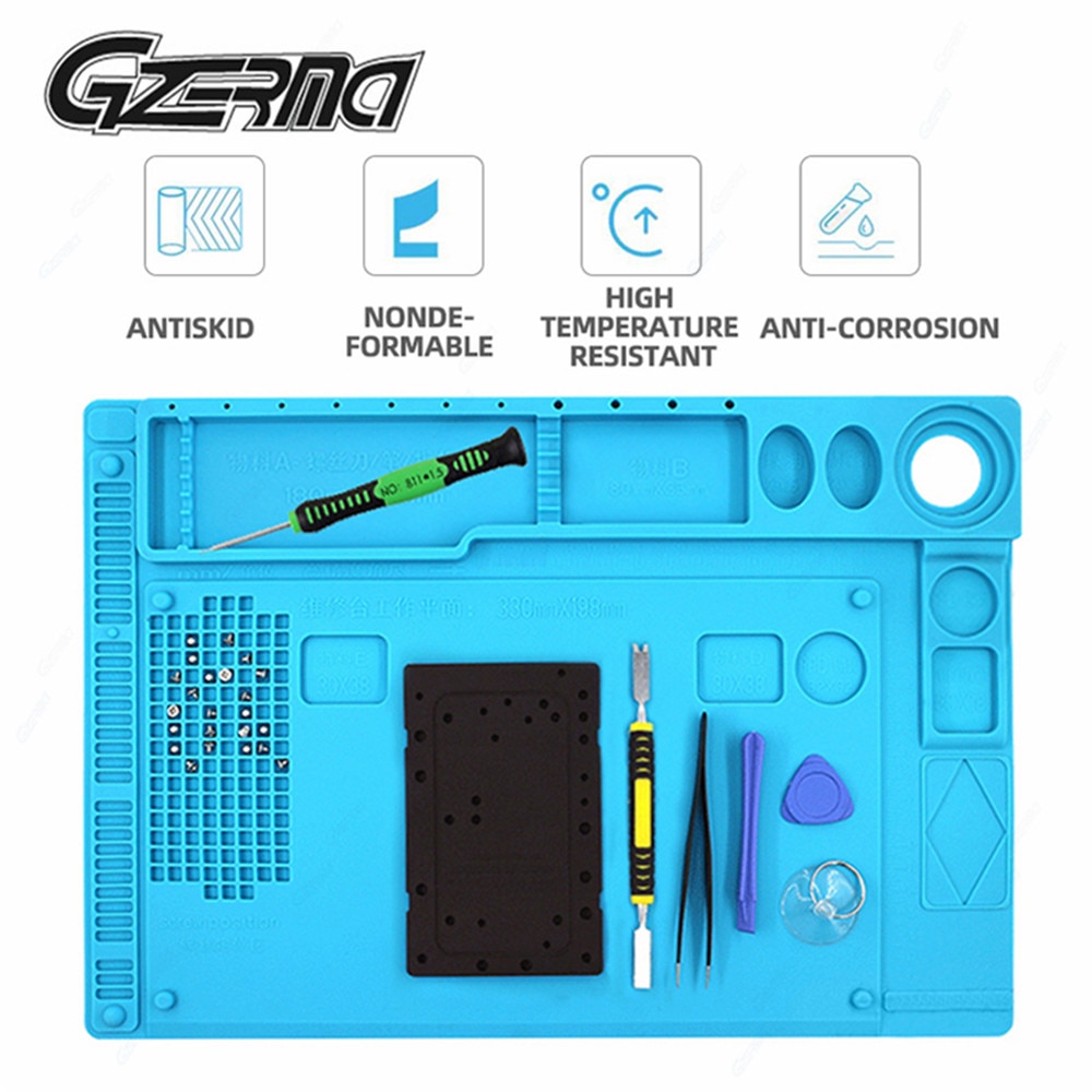 Professionele Siliconen Isolatie Pad Met Schaal Multi-Raster Schroef Gat Pc Laptop Mobiele Telefoon Reparatie Werkbank Pad