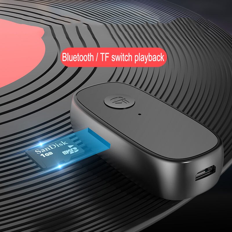 Jinserta lavalier bluetooth 5.0 mottagare hörlurar adapter en nyckel fjärrkamera stöd för hifi tf-kort musikuppspelning