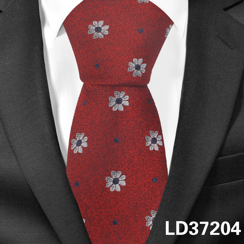 Cravate Jacquard classique à motif Floral pour hommes et femmes, pour costume d'affaires de mariage, Slim,: LD37204