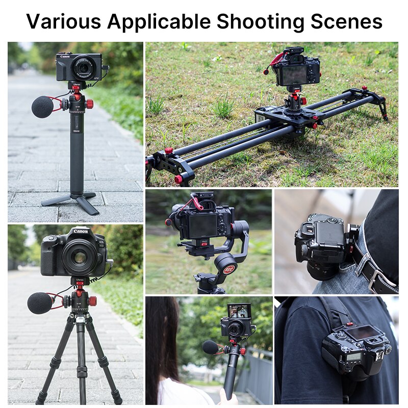 Ulanzi U-100 Klaue PD schnell Freisetzung Panorama Kugelkopf 1/4'' Basis Montieren Platte und Kalten Schuh Kugelkopf 2 in 1 für DSLR