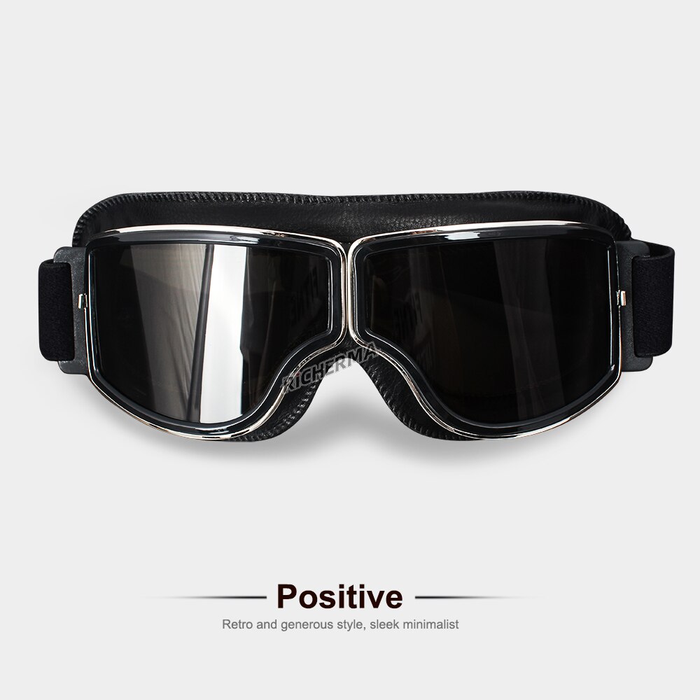 Steampunk retro motorcykelglasögon anti-bländande flygglasögon utomhus vindtät dirt bike terräng motocrossglasögon