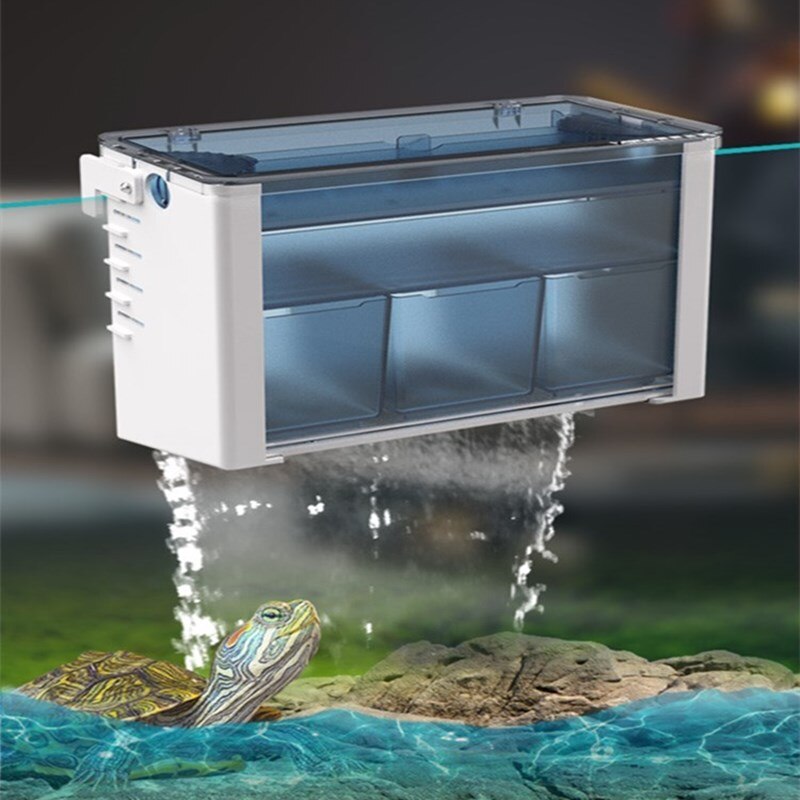 Scatola filtro per cortina d'acqua di gocciolamento filtro per serbatoio di pesce filtro per serbatoio di tartaruga a bassa circolazione d'acqua filtro per serbatoio di pesce accessori per filtri