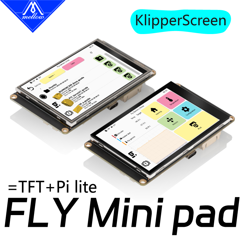 Mellow Fly Mini Pad pantalla táctil resistiva/capacitiva Klipper pantalla de 3,5 pulgadas Chip H3 para impresora 3D DIY VzBoT Voron Ender 3