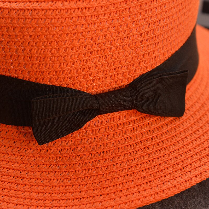 Sonnenhut freundlicher Hütte Sommer Kappe Stroh Hütte Frauen Sommer Mini Krempe Diskette Fedora Strand Kappe