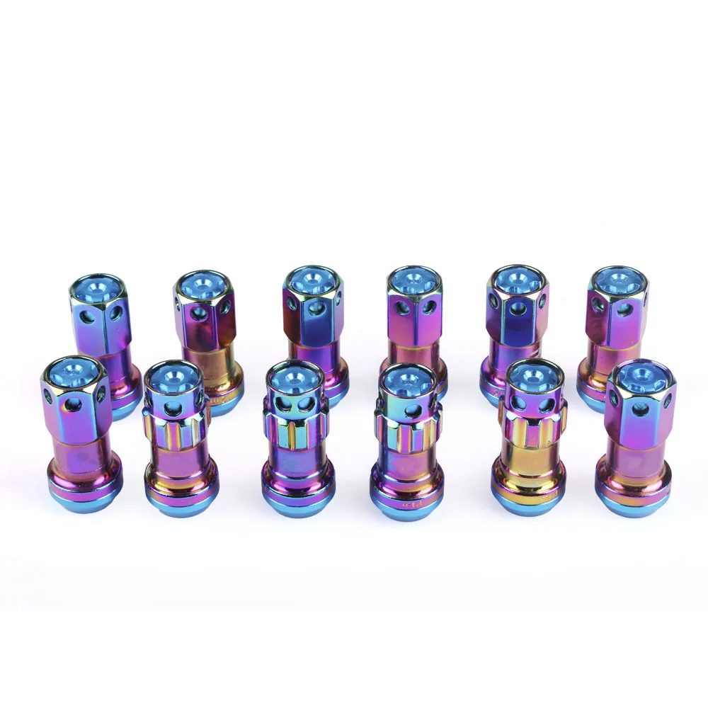 Coole R40 44-mm-Radmuttern M12x1,5/1,25 Rennradmuttern 20 Stück verriegelnde Rennradmuttern + 2 Sätze Sicherheitsschlüssel