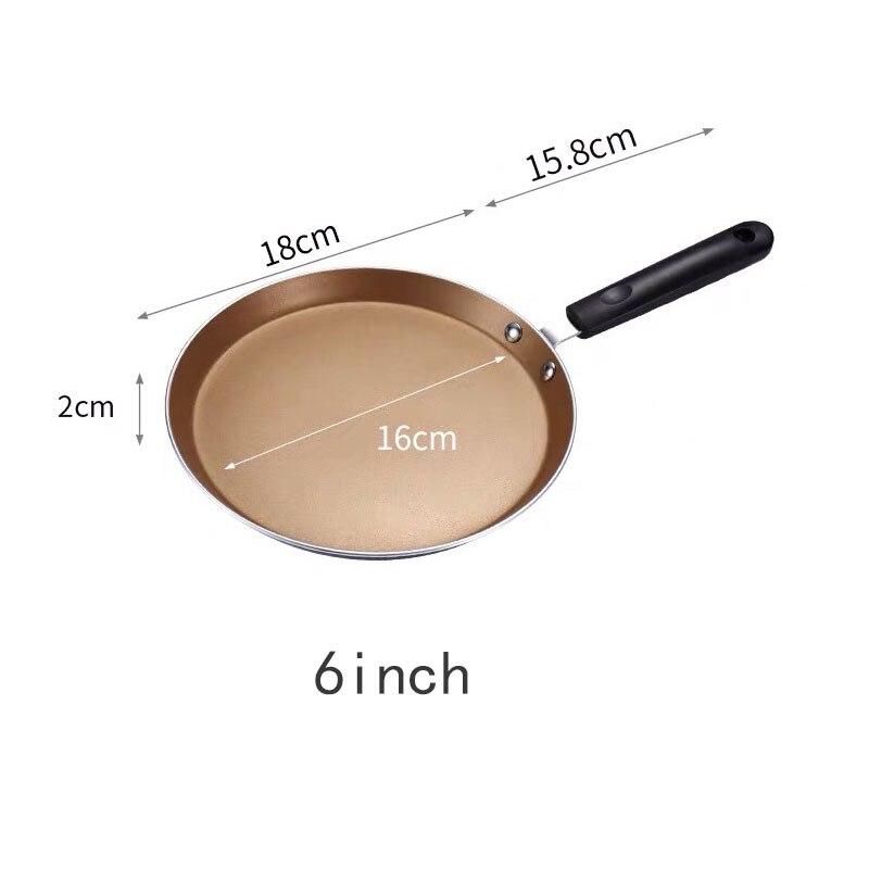 Roze/zwart/gouden antiaanbak maifan stenen wok pannenkoek ei steak antiaanbakpan geen olie rook thuis algemeen koken pan: Goud 10 inch