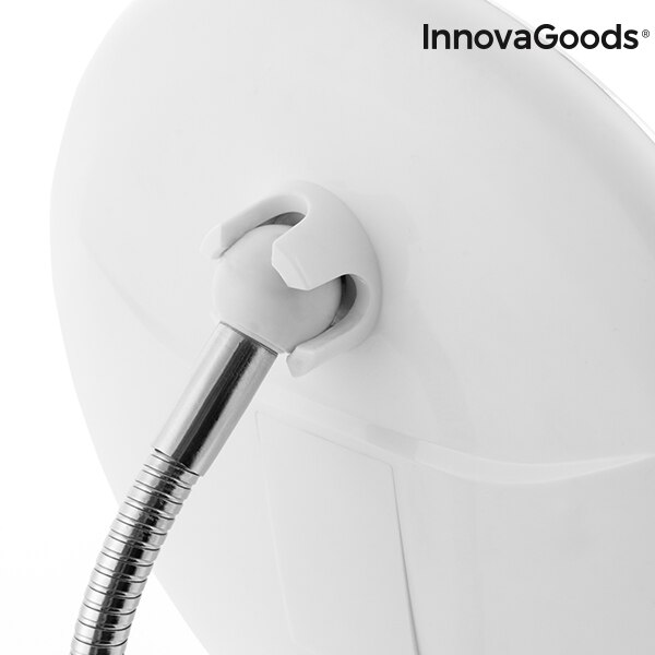InnovaGoods Espejo de Aumento LED Brazo Flexible Ventosa Mizoom Espejo Maquillaje Espejo Aumento Mirror Espejo Pared