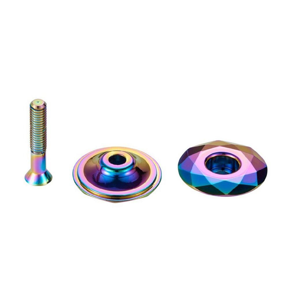 MTB Bicycle Top Tube Cap Screw Headset Cover Stem Spacers Mountain Bike Parts headset cap Aluminum alloy Rainbow Color