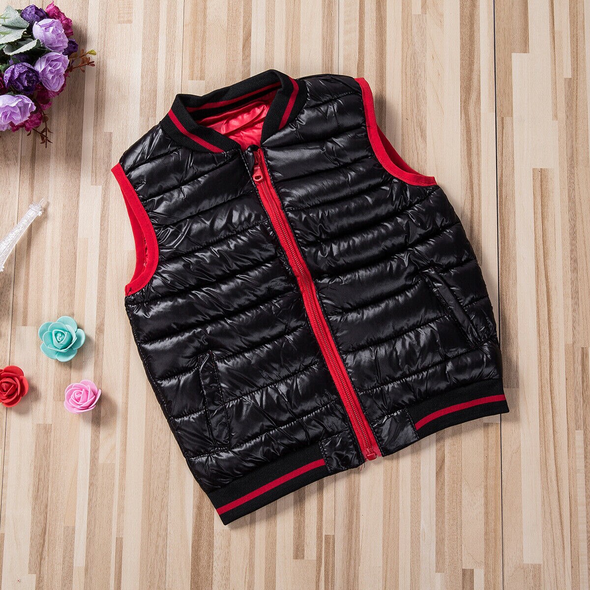 Babyvest vester låve baby takrenne jenter Vest Vest varm ermeløs jakke frakk vinter varm fast snødrakt 2-7t