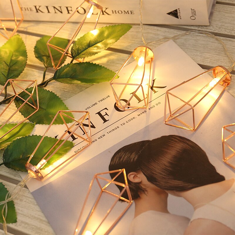 Led kärlek hjärta bröllopssnöre ljus jul led fairy citron diamant ananas hus batteri ljus inomhus fest trädgård girlander