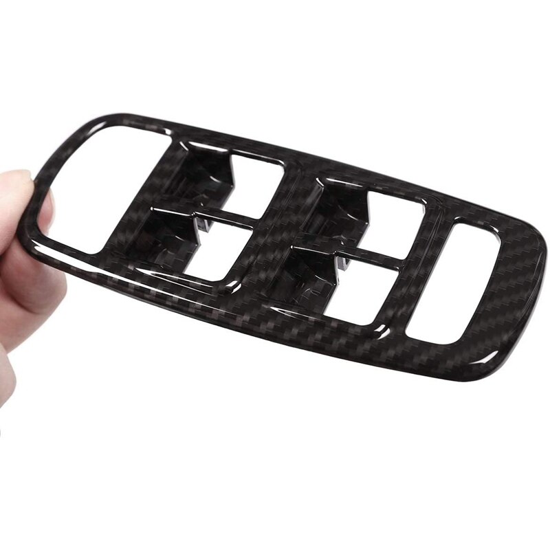 Koolstofvezel auto deur raam lift schakelaar paneel afdekking trim frame auto interieur accessoires voor jaguar xe