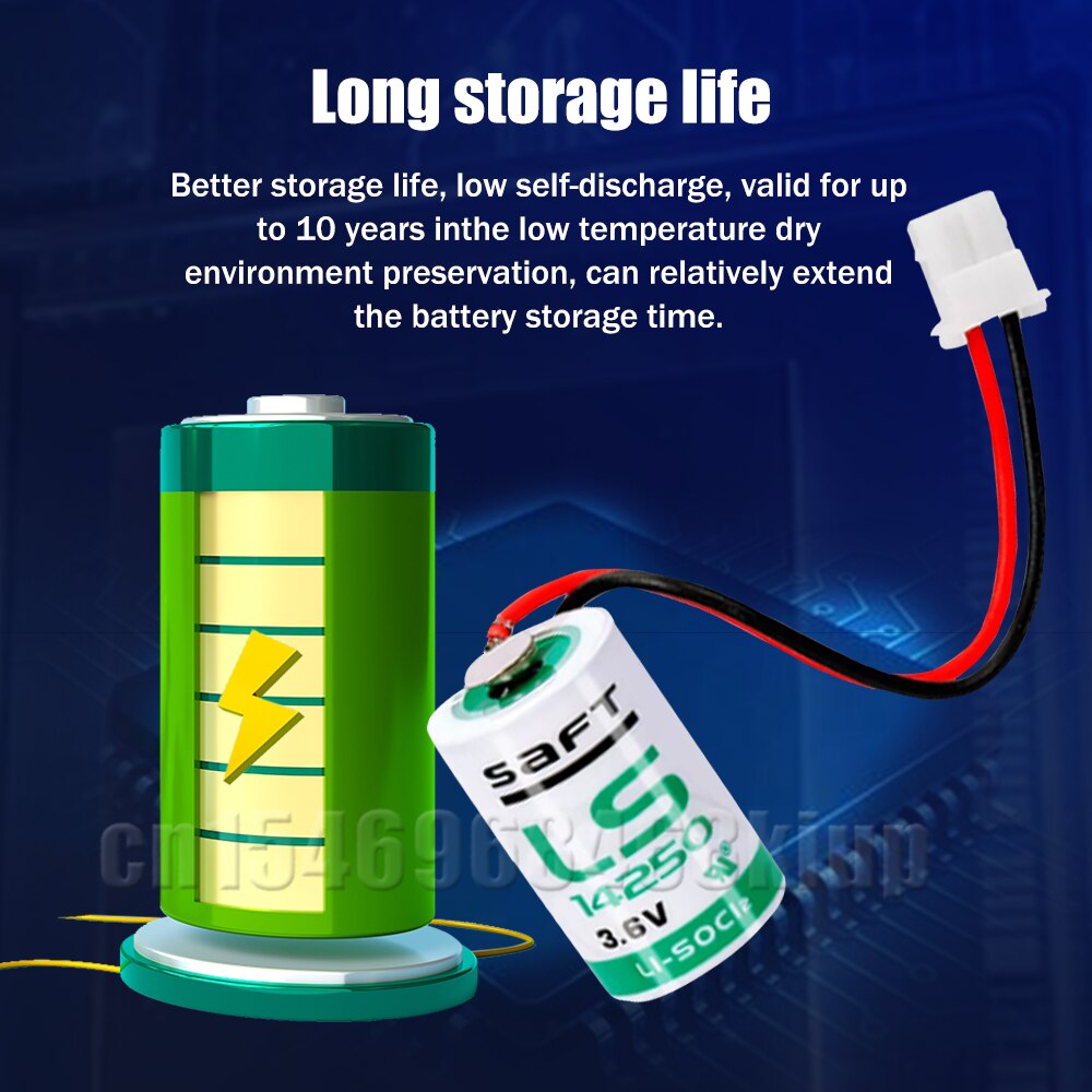 SAFT – batterie Lithium 3.6V LS14250 L14250 ER14250 1/2 AA SL35, avec prise pour Machine à outils PLC CNC, compteur d&#39;eau, écran tactile, 4 pièces