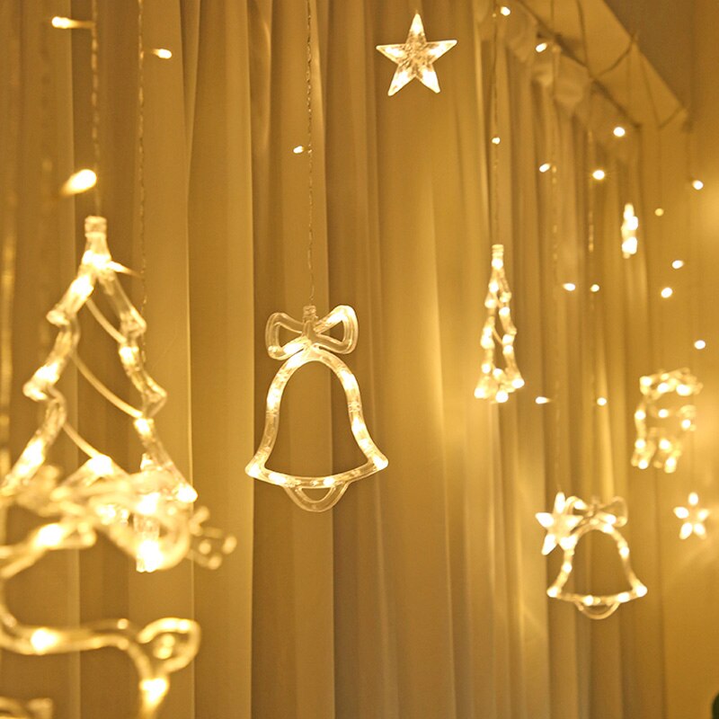 3.5M 220V Led Herten Lamp Kerst Garland Gordijn Licht Fairy String Licht Indoor Kerstversiering Voor Thuis bruiloft