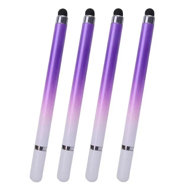 Lápiz óptico Universal 2 en 1 para tableta, lápiz capacitivo de dibujo para teléfono móvil, IPad, teléfono móvil, tableta, lápiz táctil capacitivo: Negro