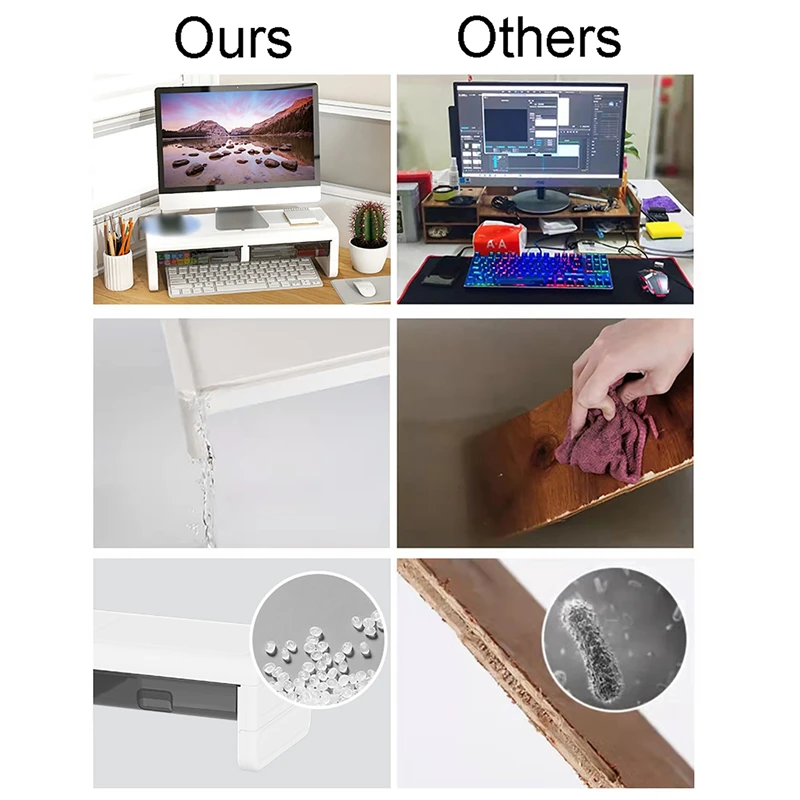Monitor Houten Standaard Meerdere Stijlen 2 Laden Desktop Computer Ondersteuning Monitor Riser Houder Desktop Plank Slaapkamer Tafelplank