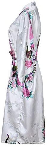 Zijde Satijn Bruiloft Bruid Bruidsmeisje Gewaad Bloemen Badjas Korte Kimono Robe Nacht Gewaad Badjas Mode Kamerjas Voor Vrouwen
