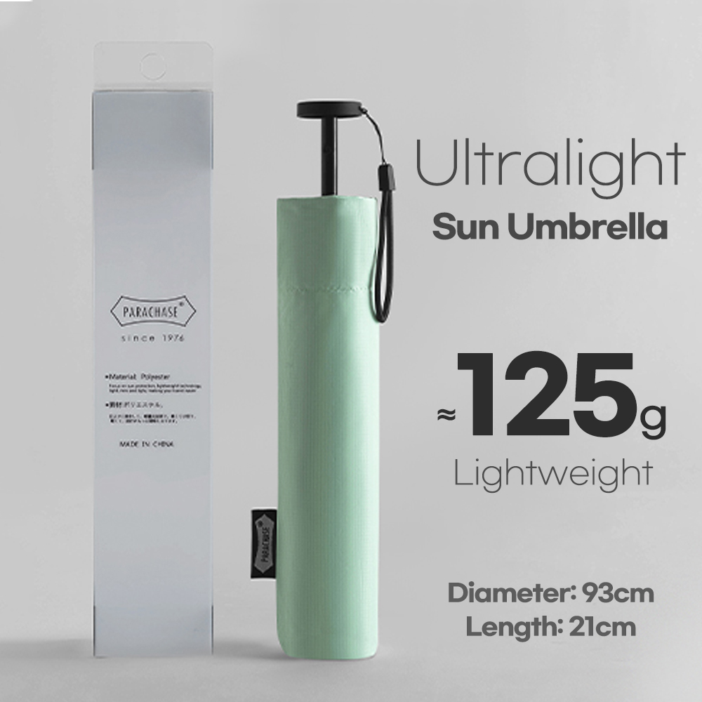 Parachase Folding Umbrella Rain Women Men Ultralight Portable Travel Japanese Umbrella Windproof 6K Mini Clear Umbrella Paraguas: light green