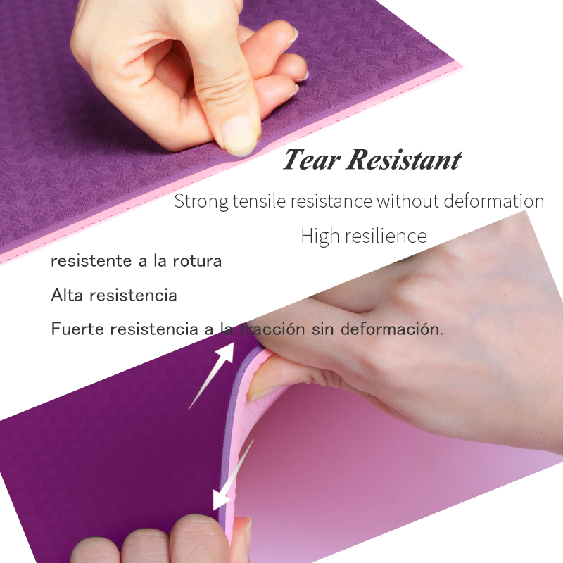 6mm Yoga Mat - 183x61cm - TPE - Non-slip, High Resilience - For Fitness, Pilates, Beginners