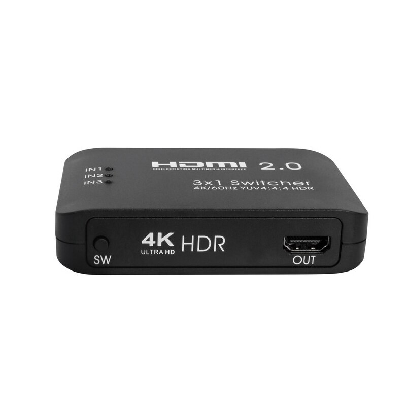 Hdmi Switcher Splitter 3 In 1 Out Ondersteuning 4K @ 60Hz En Hdr Met Ir Afstandsbediening Voor laptop Projector Hdtv PS4 Tv Box