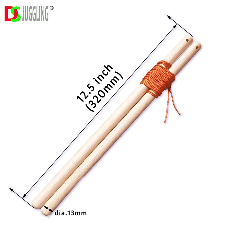 Trasporto Libero Dsjuggling 32 centimetri Manico In Legno Spiedi di Diabolo con 2 Strings