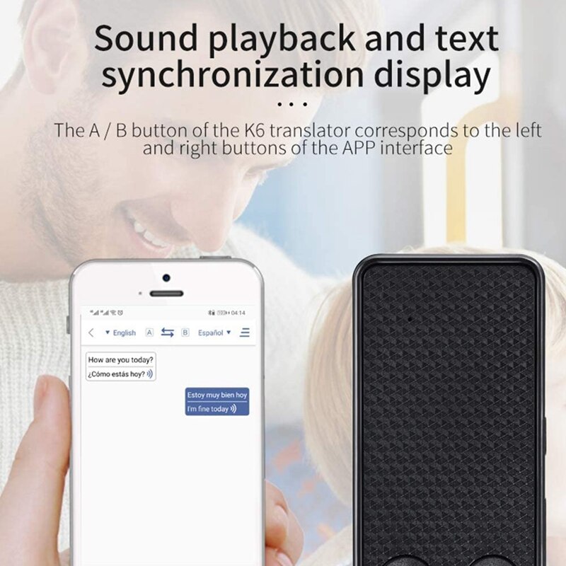 Traductor portátil K6, traductor de voz instantáneo en tiempo Real para reuniones de negocios, viajes de aprendizaje