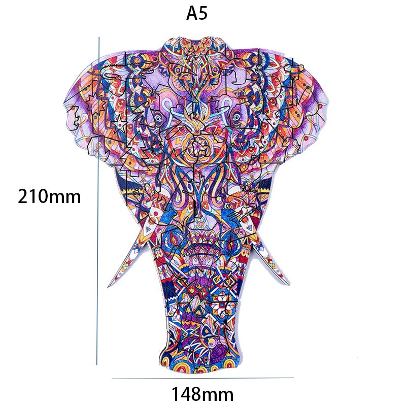 Dierlijke Vorm Houten Puzzel Kinderen Speelgoed Uil Olifant Diy Elk Stuk Is Een Dier Vorm 3D Dier Houten Puzzel educatief Speelgoed: I-A5