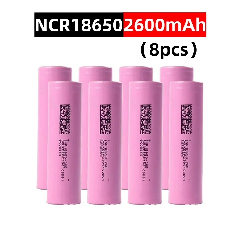 Factory Direct Brand A Grade INR 18650-26E Battery 3.7V 2600mAh Rechargeable Lithium Ion Battery 18650 Bulk Sales: Pink