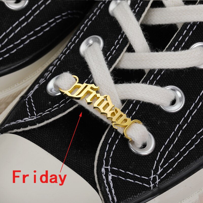 Nette Baby Mädchen Edelstahl Schuh Schnalle Sternzeichen Schuh Schnalle Für Frauen Männer Gold Schnürsenkel Tag Charme Schmuck Zubehör BFF: Friday