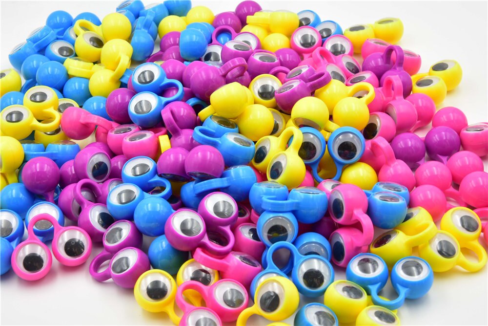 Google Eye Finger Puppe Plastic Rings with Wiggle Eyes Spies For Birthday Party Kids Gags & Practical Jokes Toy