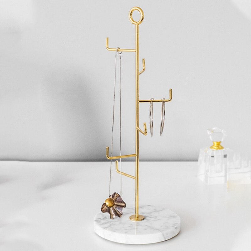 Jewelry Display Stand - Rotating Necklace Pendant Earring Holder - Metal Organizer