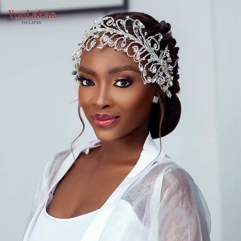 TOPQUEEN HP250 włosy ślubne korona ślubne akcesoria robić włosów kryształ górski pałąk luksusowe drzazga kryształbyć winnym ślubne diadem dla panny młodej