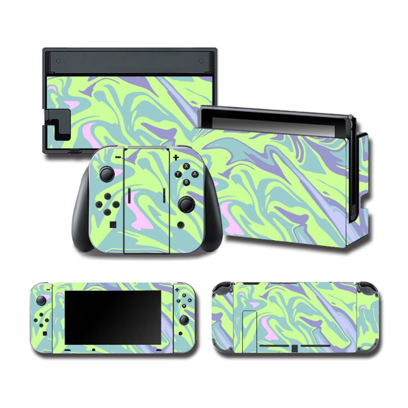 1Set Full Body Skin Kleurrijke Sticker Art Decals Voor Ns Switch Console Controller: Color E