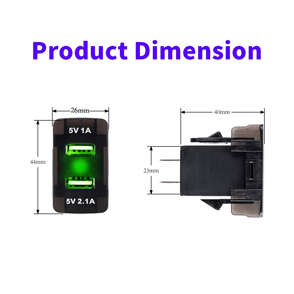 Dual Usb Autolader Stopcontact Lader Met Digitale Voltage Display Voor 12 V/24 V Auto Usb auto Voor Honda