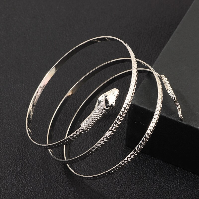 Neue Punk aufgerollt Schlange Spiral- Oberarm Manschette Armbinde Armbinde Armreif Armbinde Männer Schmuck Für Frauen Partei Armbänder