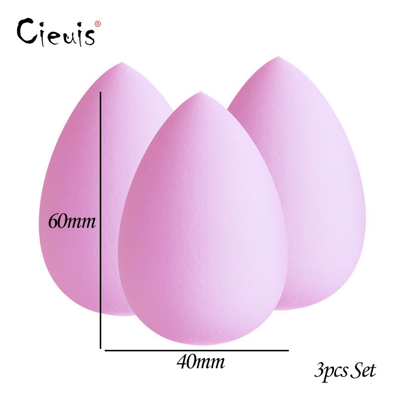 3pc maquillage éponge cosmétiques bouffée mélangeur ensemble Puf maquillage éponge pour maquillage visage poudre liquide fond de teint Puf pour directe: 3pcs Pink  Drop