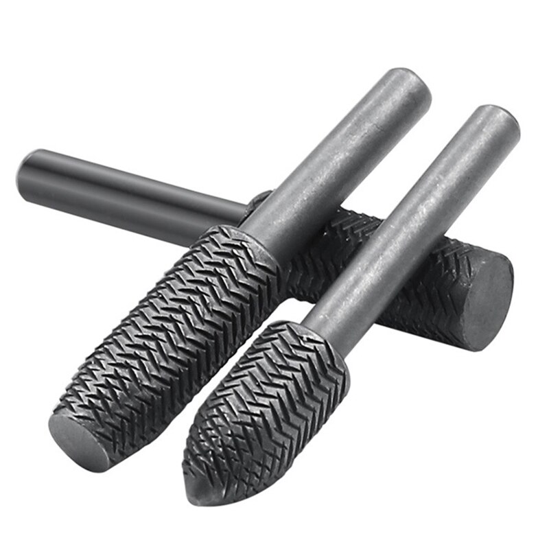5 Pcs Woodworking Twist Drill Bits Wood Carving File Rasp Drill Bits Electrical Tools Woodworking Rasp Rotating Embossed 85WC