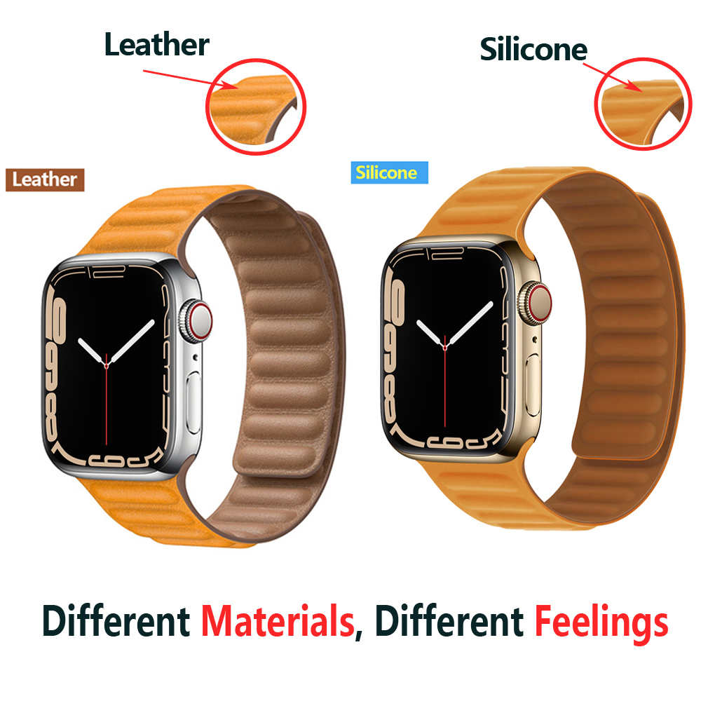 Enlace de cuero para Apple watch band 44mm 45mm 40mm 38 42 pulsera de bucle magnético iWatch seires SE 6 7 8 9 10 46mm ultra2 49mm