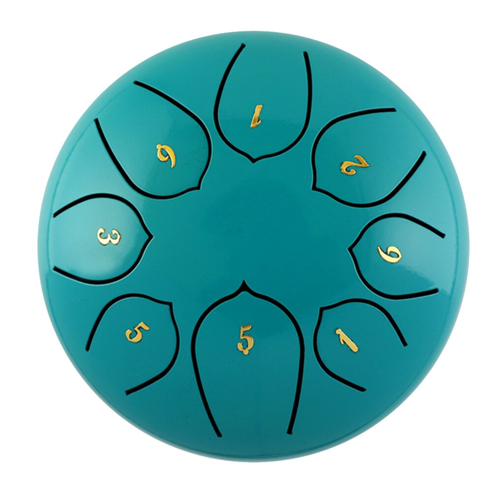 6" Alloy Steel Tongue Drum 8 Notes Tank Drum Instrument w/ Bag Mallets: Blue