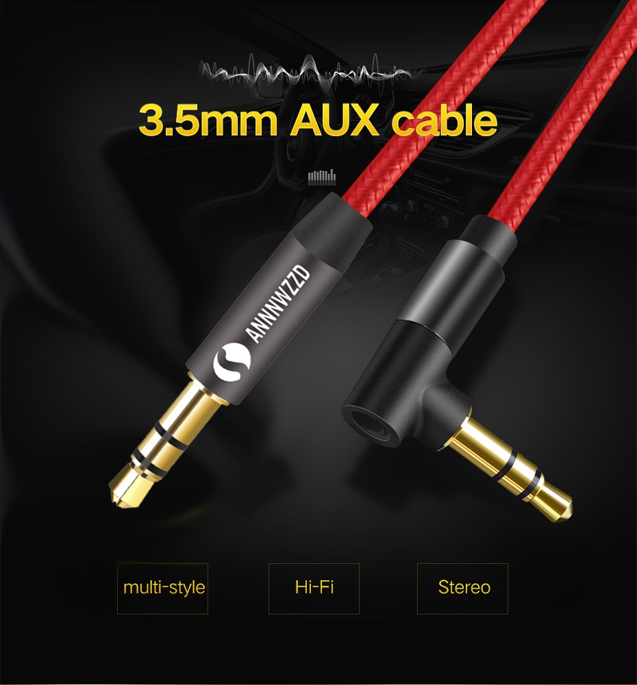 Audio- Kabel 3,5mm Aux Kabel Gold Überzogene 3,5mm Jack Audio- kabel für Auto Kopfhörer MP3/4 Telefon lautsprecher Hilfs Kabel