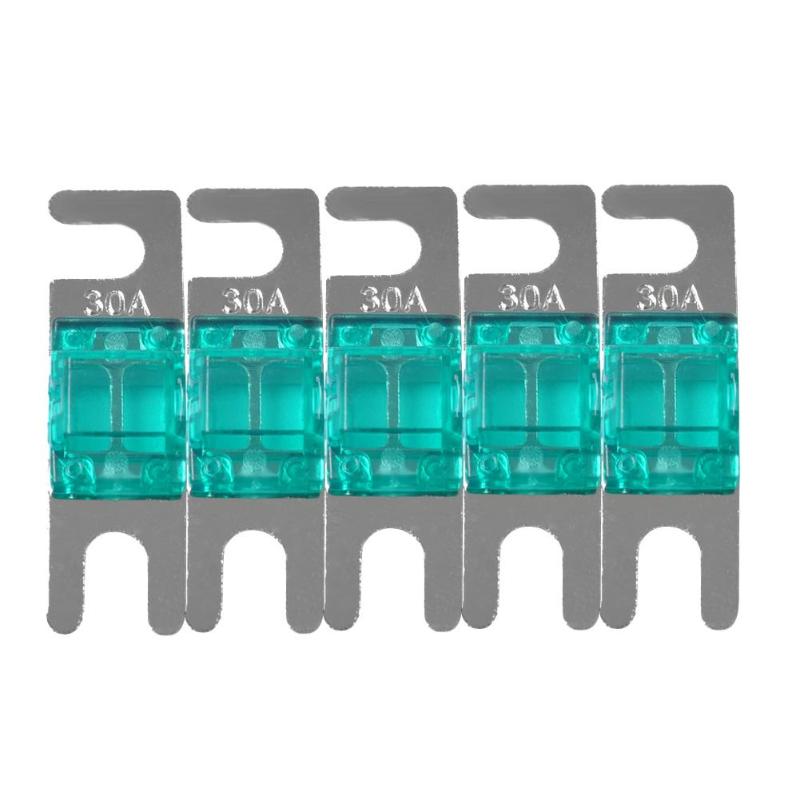 VODOOL, 5 unidades por juego, 30/40/60/80/100A, Audio estéreo para coche niquelado, 32V AFS, Mini fusibles ANL, fusibles de bloqueo automático, fusible de protección para circuitos: 30A