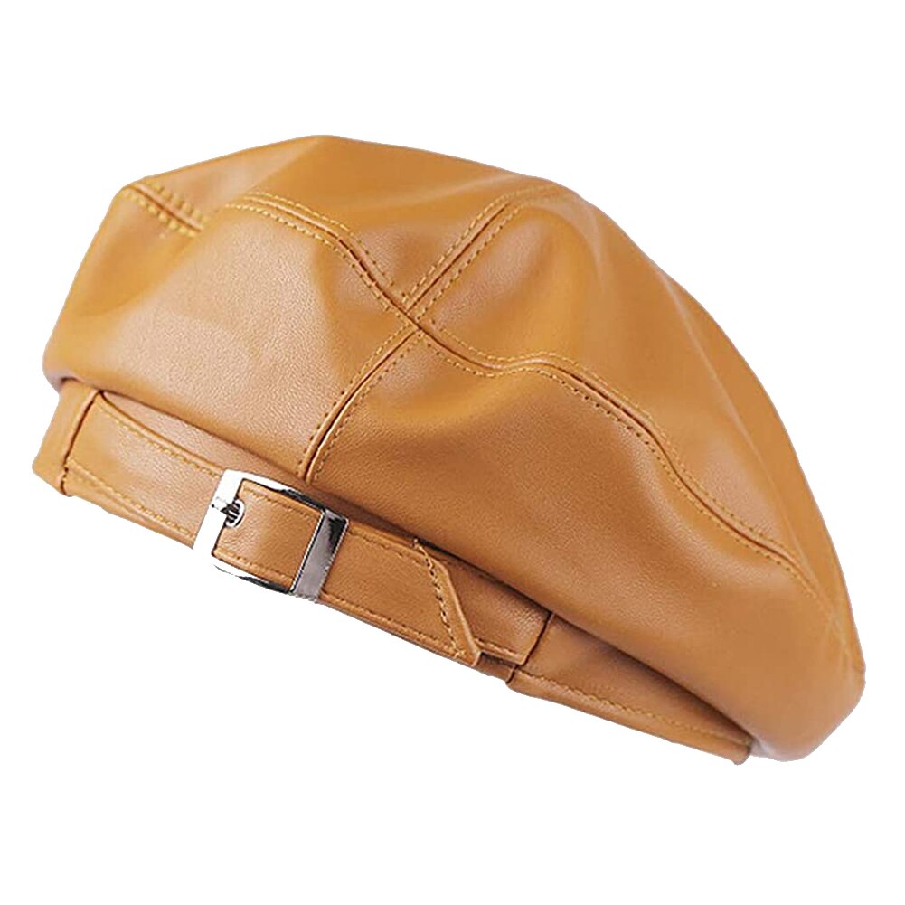 Dames Pu Leather Casual Baret Hoeden Mode Lederen Franse Kunstenaar Beret Hoeden Voor Vrouwen Meisjes Herfst En Winter Zachte Baretten: BN