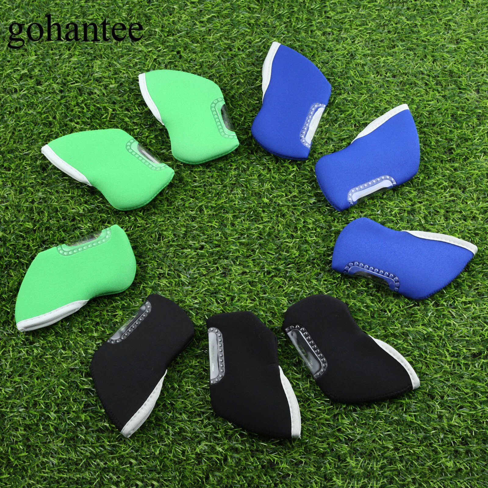 Neopreen Golf Ijzers Headcover Iron Putter Head Beschermende Covers Window Golf Club Head Cover Golf Accessoires Zwart/Blauw/ groen