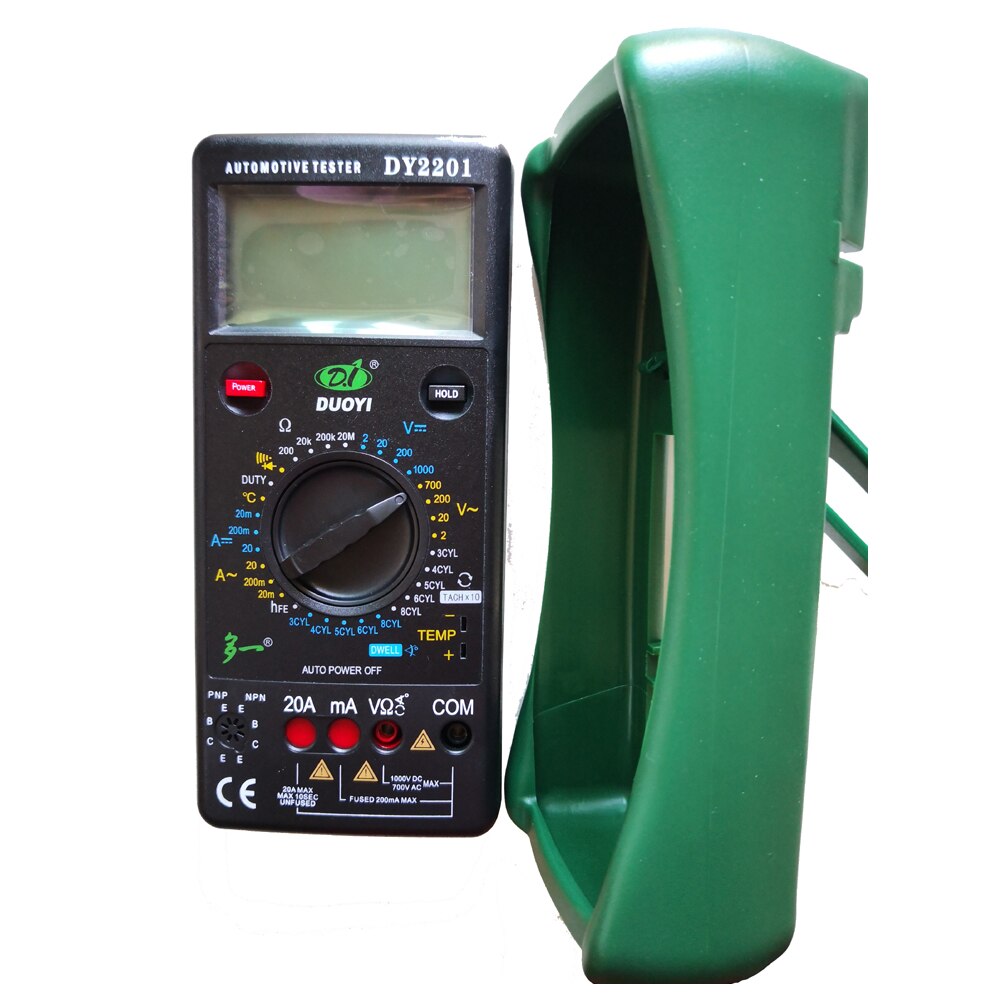 DUOYI DY2201 Digital Automotive Tester Multimeter 500-10000 RPM Dwell Angle Temperature Meter Multimetro
