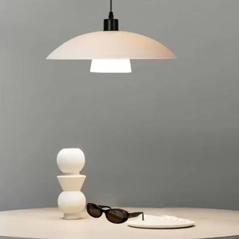 Led slaapkamer eetkamerlamp plafondlamp huis crème zwart plafondlamp franse retro ronde studielamp  k48: Blauw