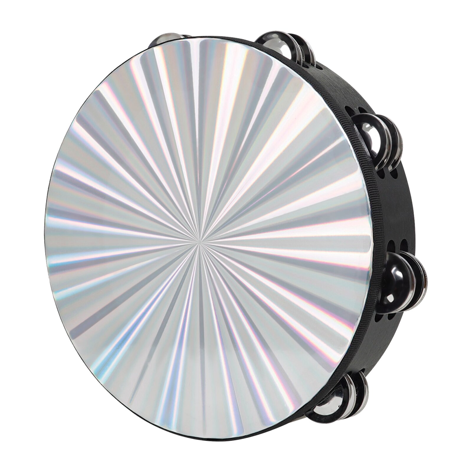 Wood Tambourine Handmade with stainless steel jingles 10" Head