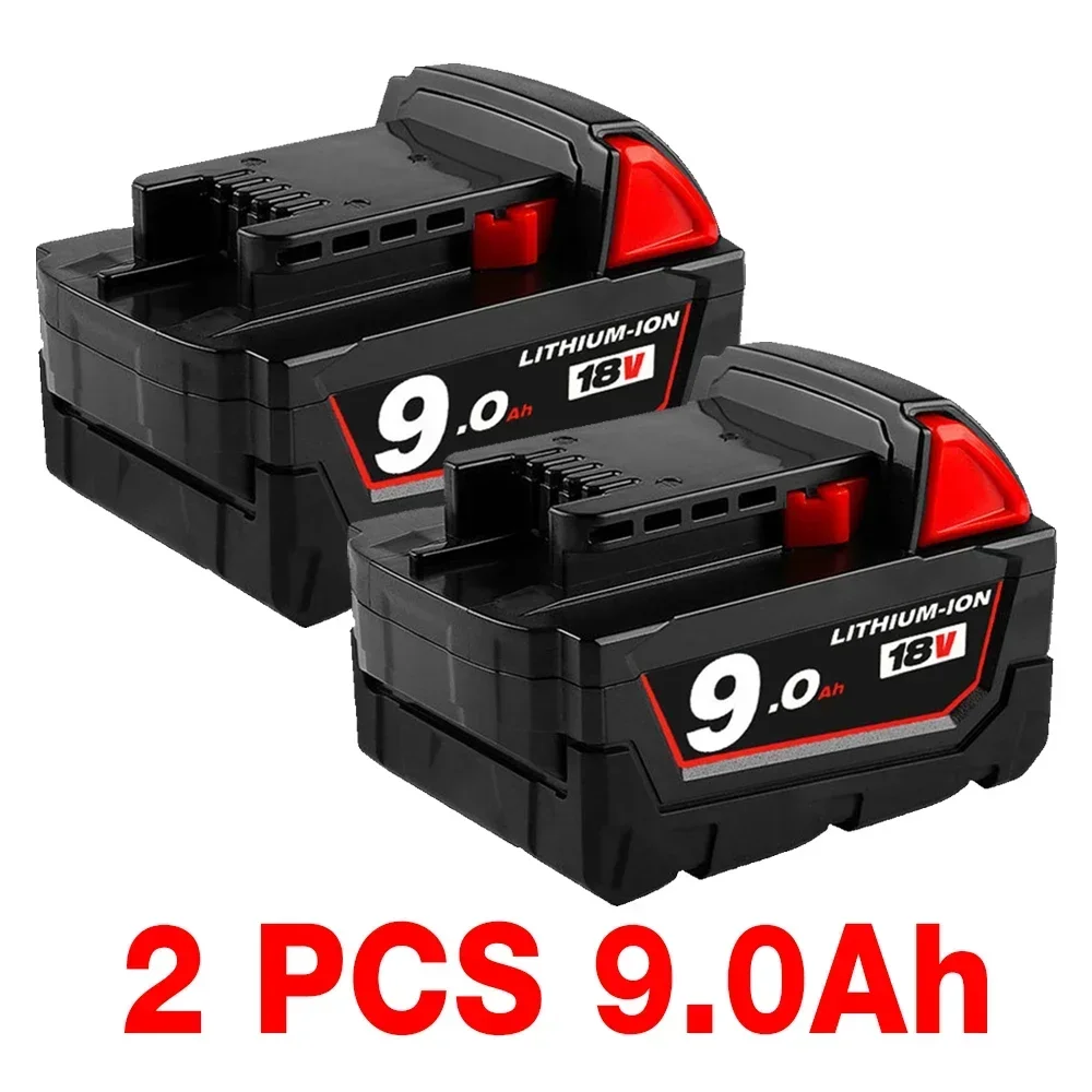 Batterie au lithium de remplacement pour Milwaukee M18, 18V, 9,0 Ah, 12,0 Ah, 48, 11, 1815, 48, 11, 1850, 2604, 22: Bleu
