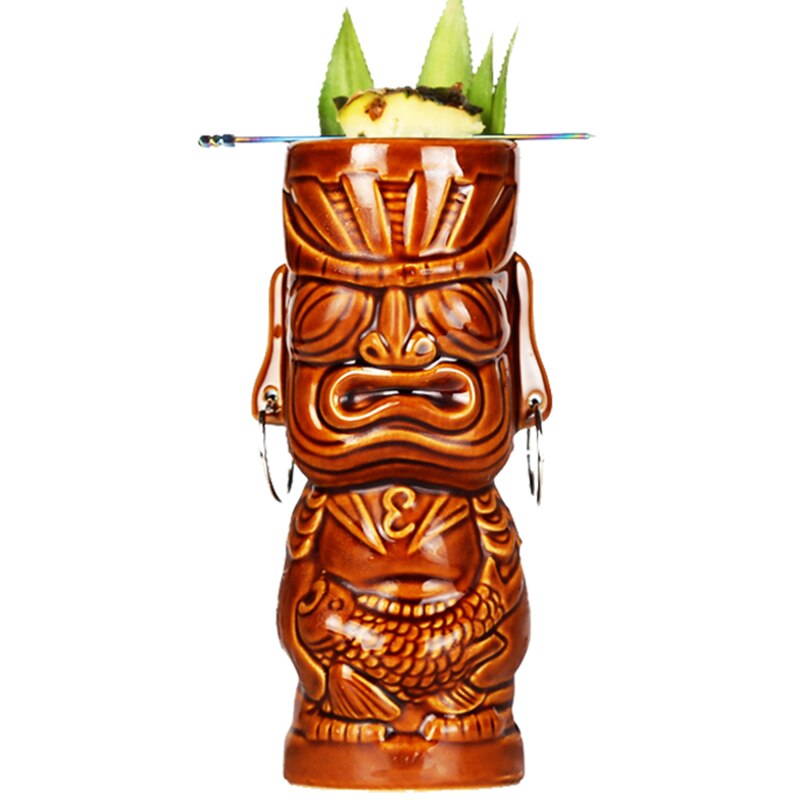 Persoonallisuus kaakkois-aasialainen tiki-kuppi kasvot keraaminen cocktaillasi totem cocktaillamuki tiki-kuppi  wf5081033