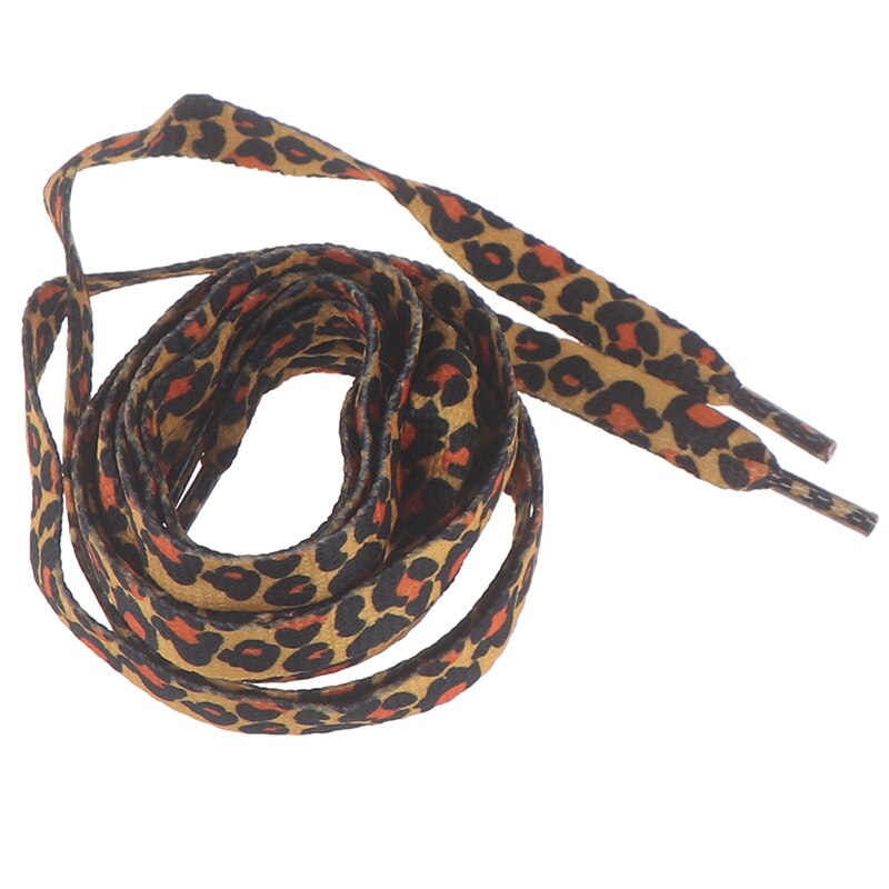 1 paire Léopard Imprimé Lacets Plat Lacets Élastiques Applicable À Toutes Sortes De Décontracté Chaussures De Sport Bottes