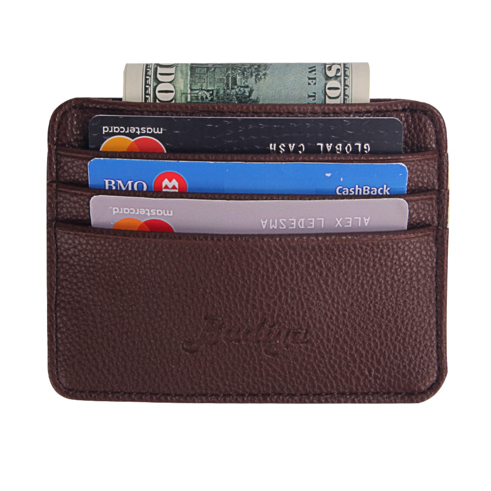 Credit Holder Card Vintage Retro Texture Mini ID Holders Business Credit Card Holder Leather Slim Bank Case Purse Wallet